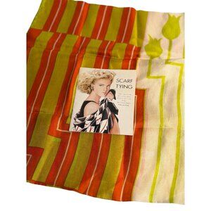 Vintage 60s 70s Mod Striped Scarf Orange Yellow Retro Groovy Classic Accessory